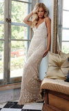 Jovani Evening Dress Jovani 22286 Nude White Embellished Tie Back Prom Dress