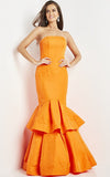 Jovani Evening Dress Jovani 22921 Orange Strapless Mermaid Evening Dress