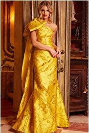 Jovani Evening Dress Jovani 23742 Yellow One Shoulder Mermaid Evening Gown