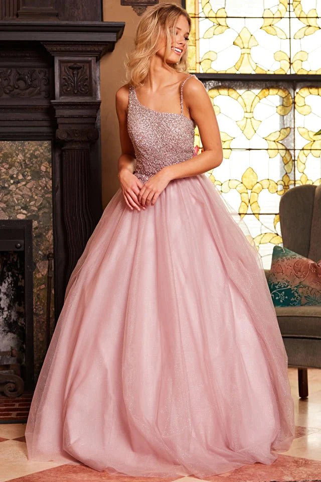 Jovani Evening Dress Jovani 24051 Ice Pink Embellished Bodice Evening Ballgown