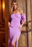 Jovani Evening Dress Jovani 24280 Lilac Knee Length Fitted Cocktail Dress