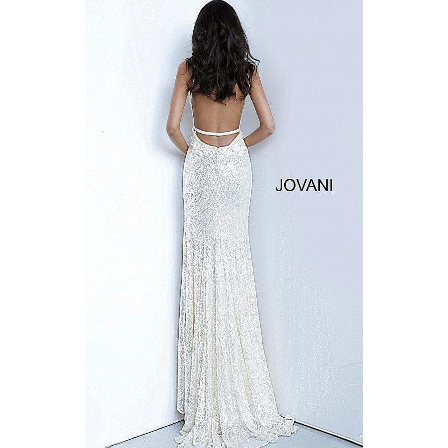 Jovani 1012 Floral Appliques Backless Prom Dress - NorasBridalBoutiqueNY