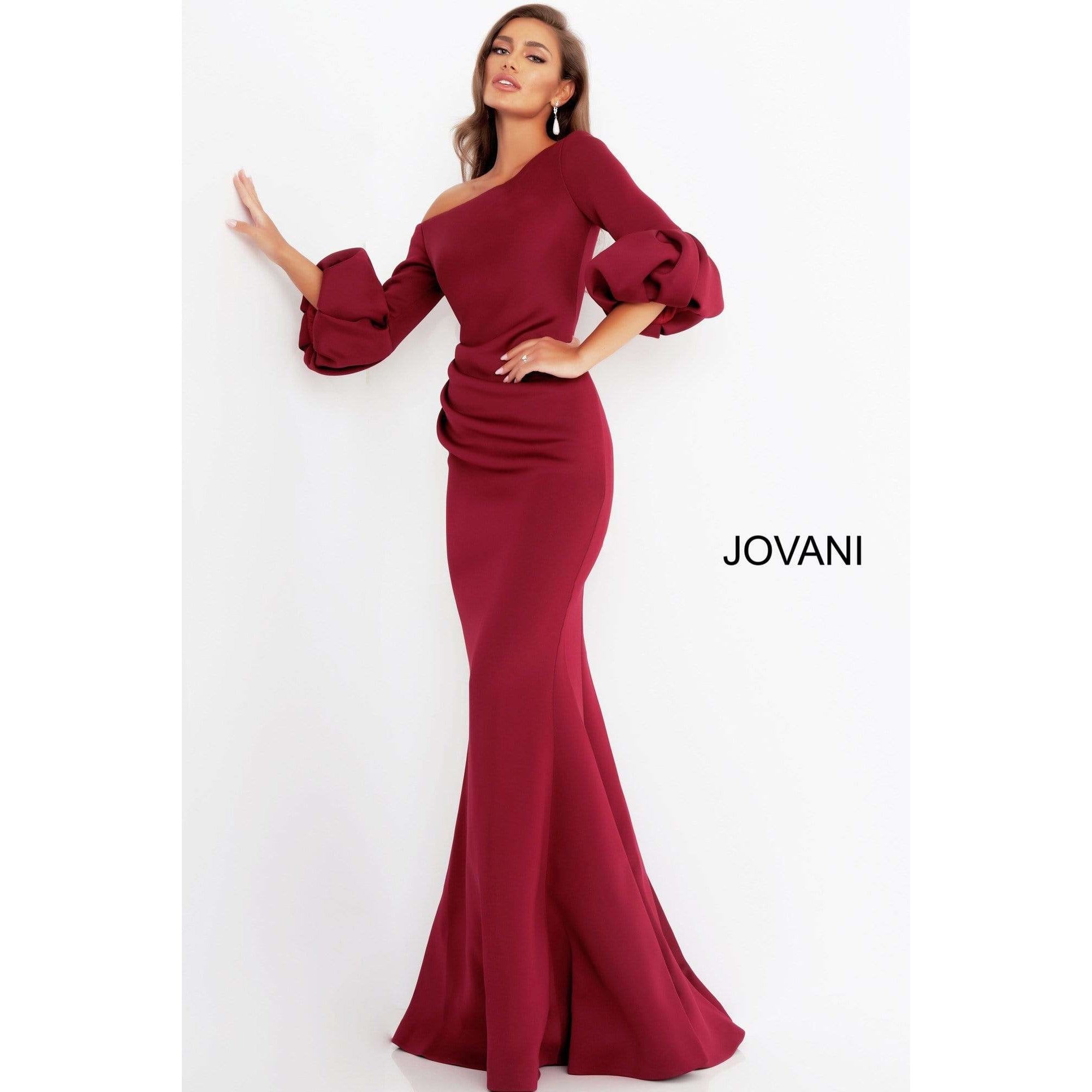 Jovani Evening Gown Jovani 39739 Off The Shoulder Scuba Mother of the Bride Dress