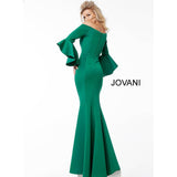 Jovani 59993 Scuba Off the Shoulder Bell Sleeves Evening Dress - NorasBridalBoutiqueNY