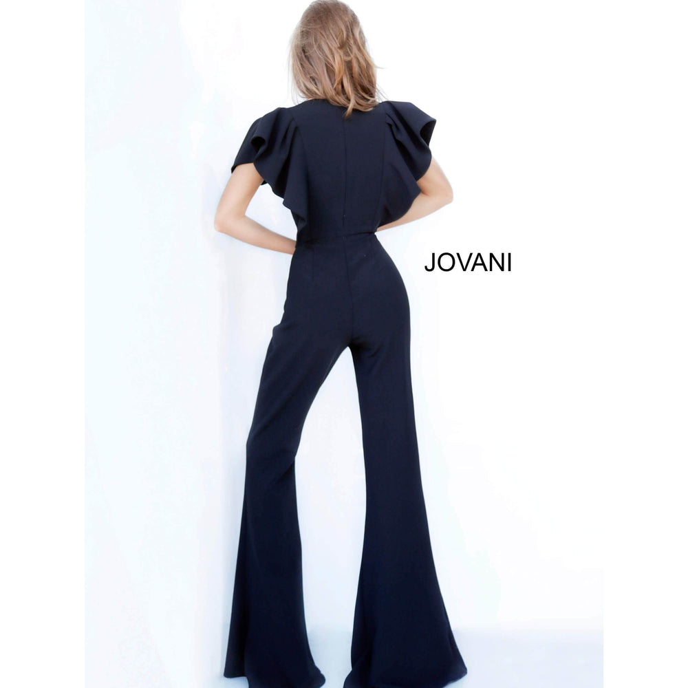Jovani Prom Dress Black Short Sleeve Jovani Jumpsuit 00762