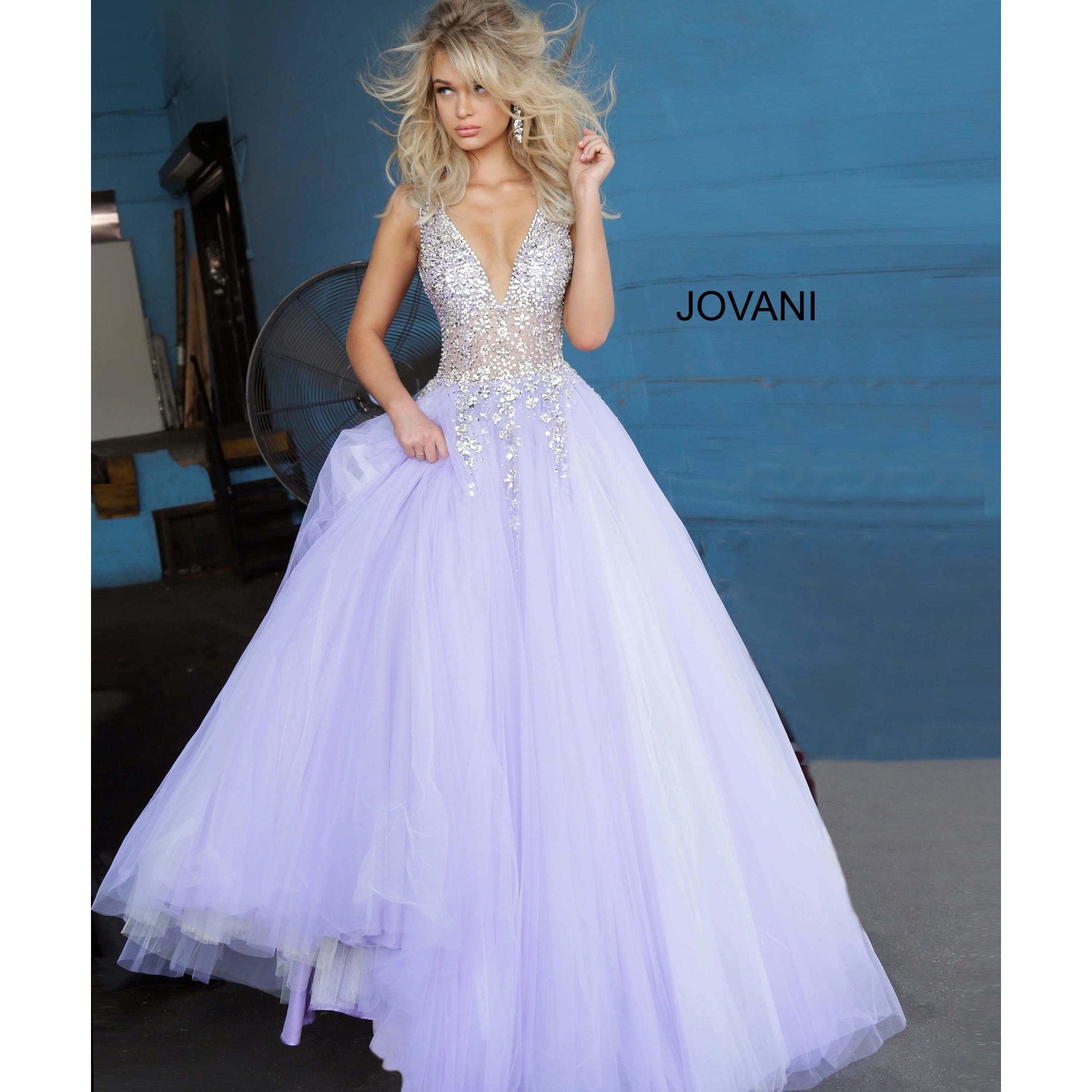 Jovani Prom Dress Crystal Embellished Bodice Prom Ballgown 65379