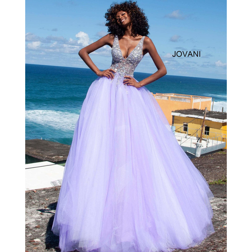 A Line V Neck Purple Beaded Long Prom Dresses, V Neck Purple Long Form –  jbydress