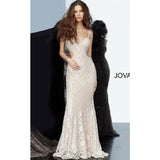 Jovani Prom Dress Embellished Lace Cut Outs Prom Dress 00780
