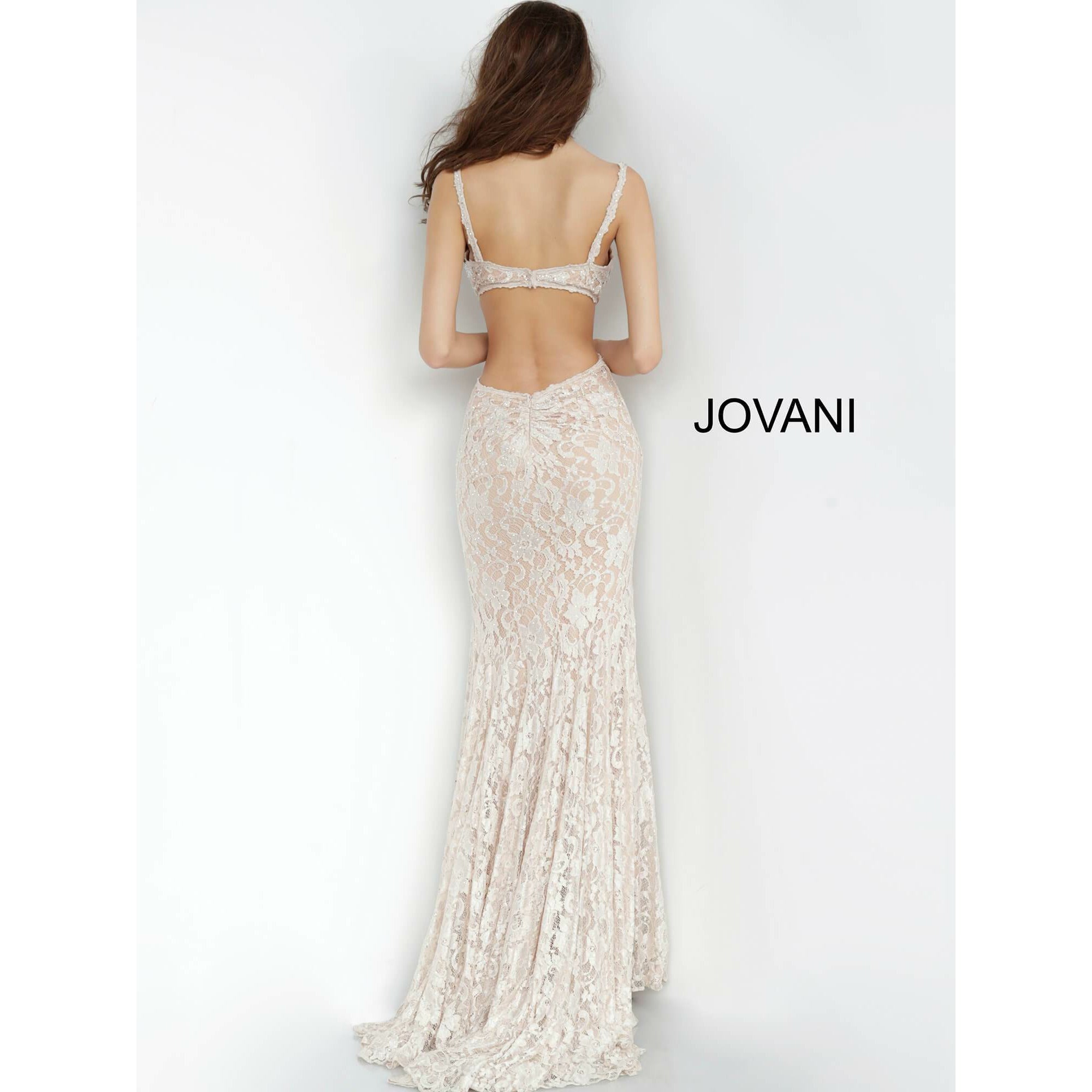 Jovani Prom Dress Embellished Lace Cut Outs Prom Dress 00780