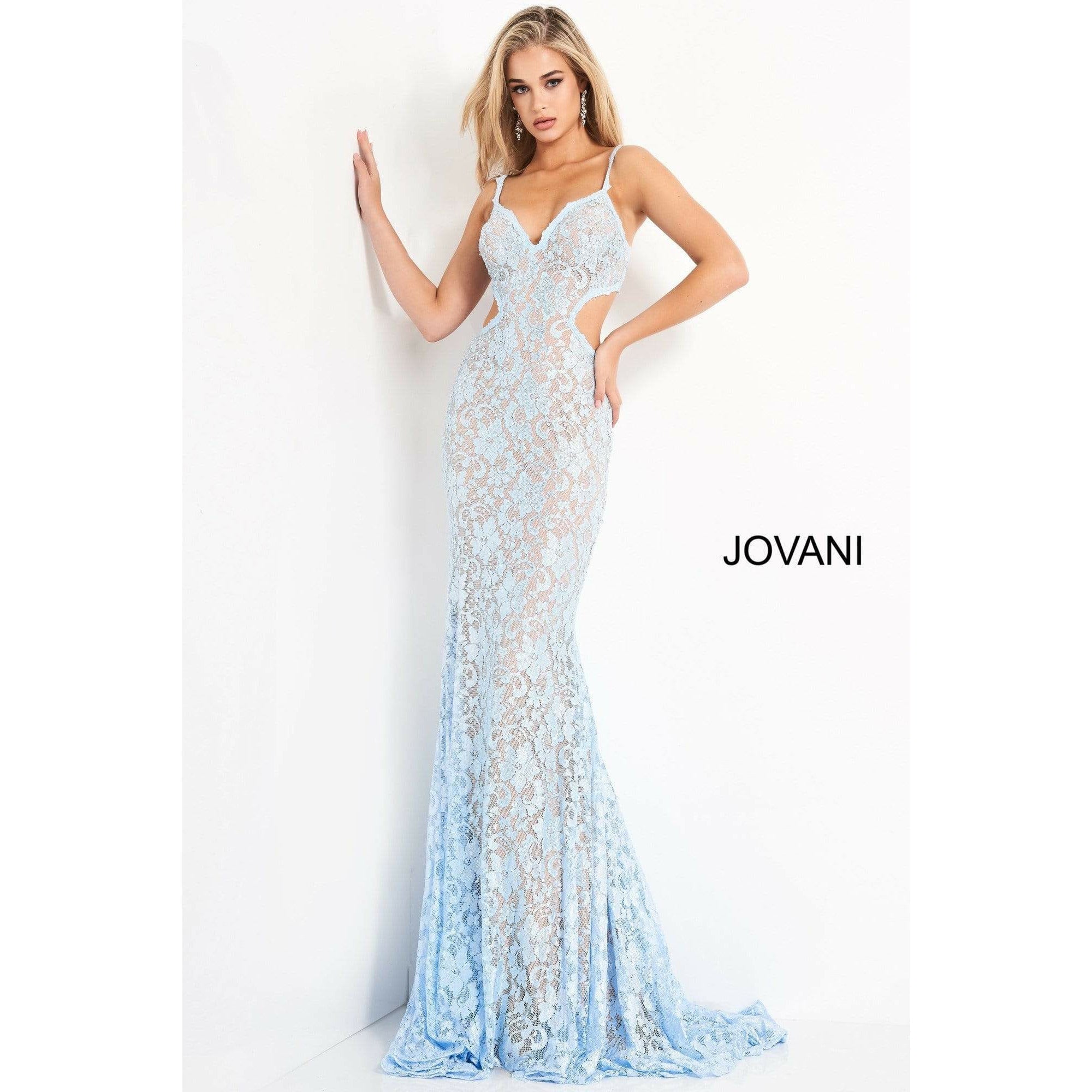 Jovani Prom Dress Embellished Lace Cut Outs Prom Dress 00780