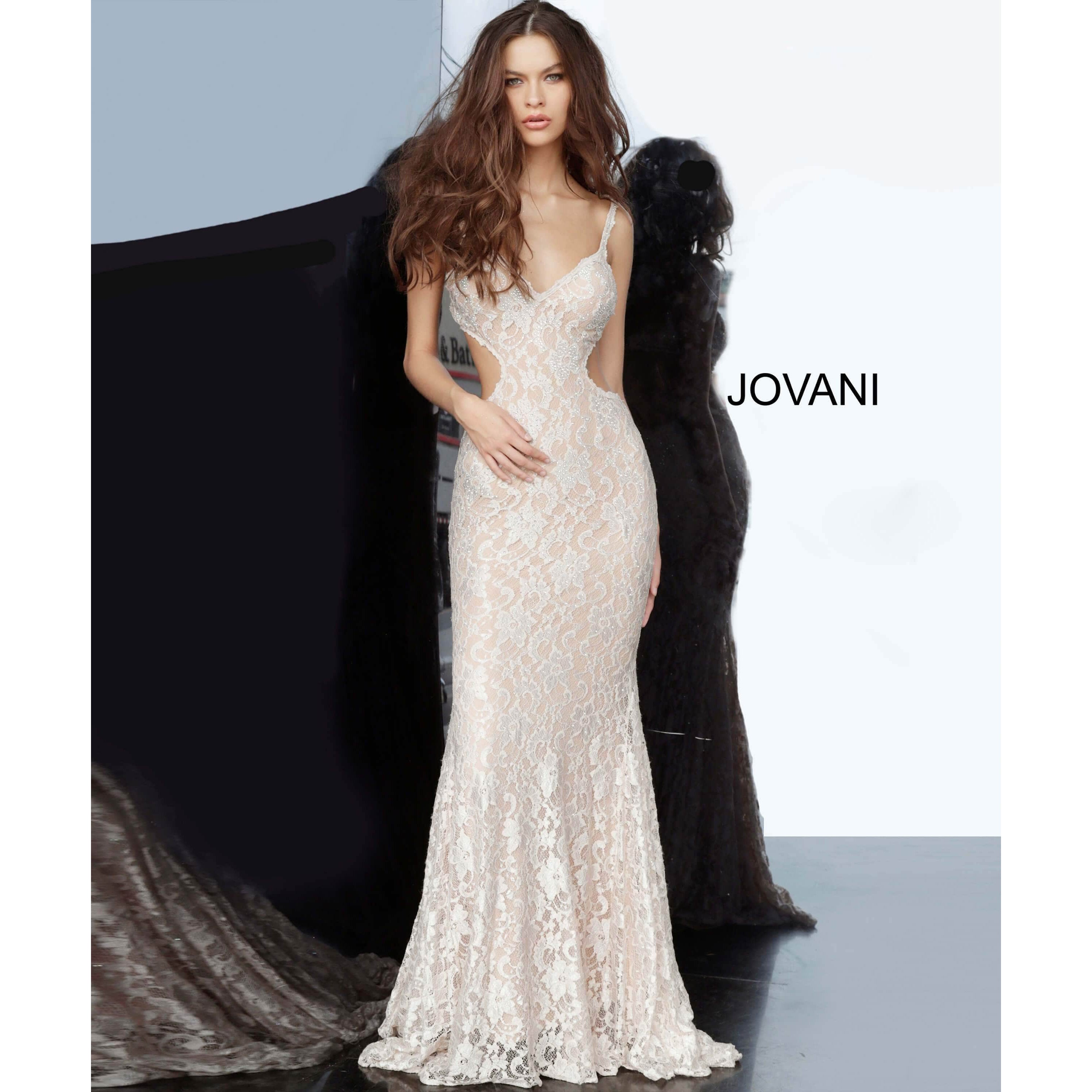 Jovani Prom Dress Embellished Lace Cut Outs Prom Dress 00780