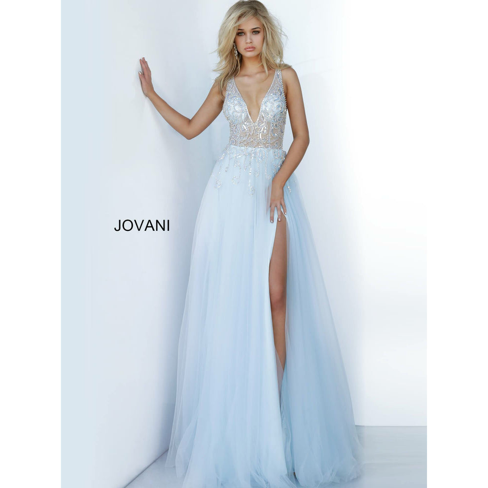 Jovani Prom Dress Embellished Sheer Bodice Tulle Jovani Prom Dress 4019