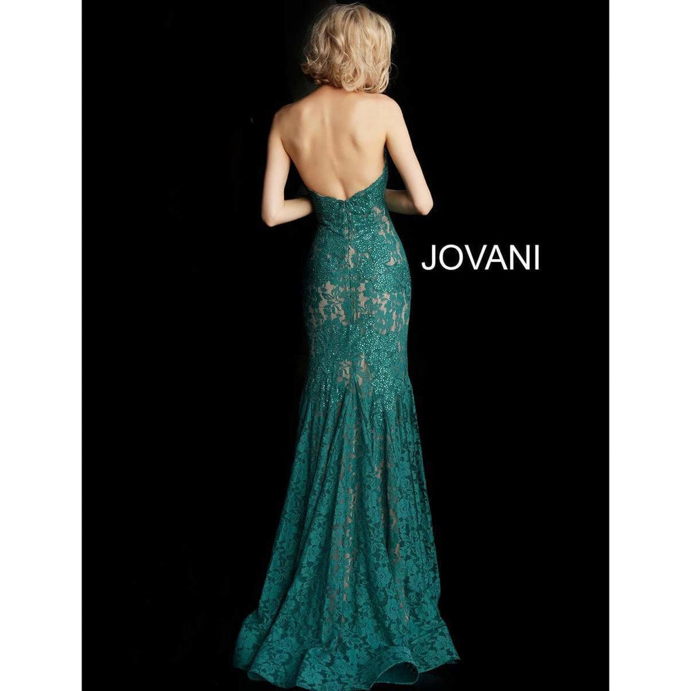 Jovani 37334 Fitted Strapless Lace Formal Dress Prom Evening Dress