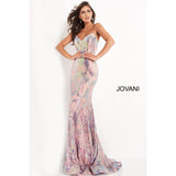 Jovani Prom Dress Jovani 05100 Pink Embellished Strapless Prom Dress