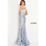 Jovani Prom Dress Jovani 05664 Mint Multi One Shoulder Sequin Prom Dress