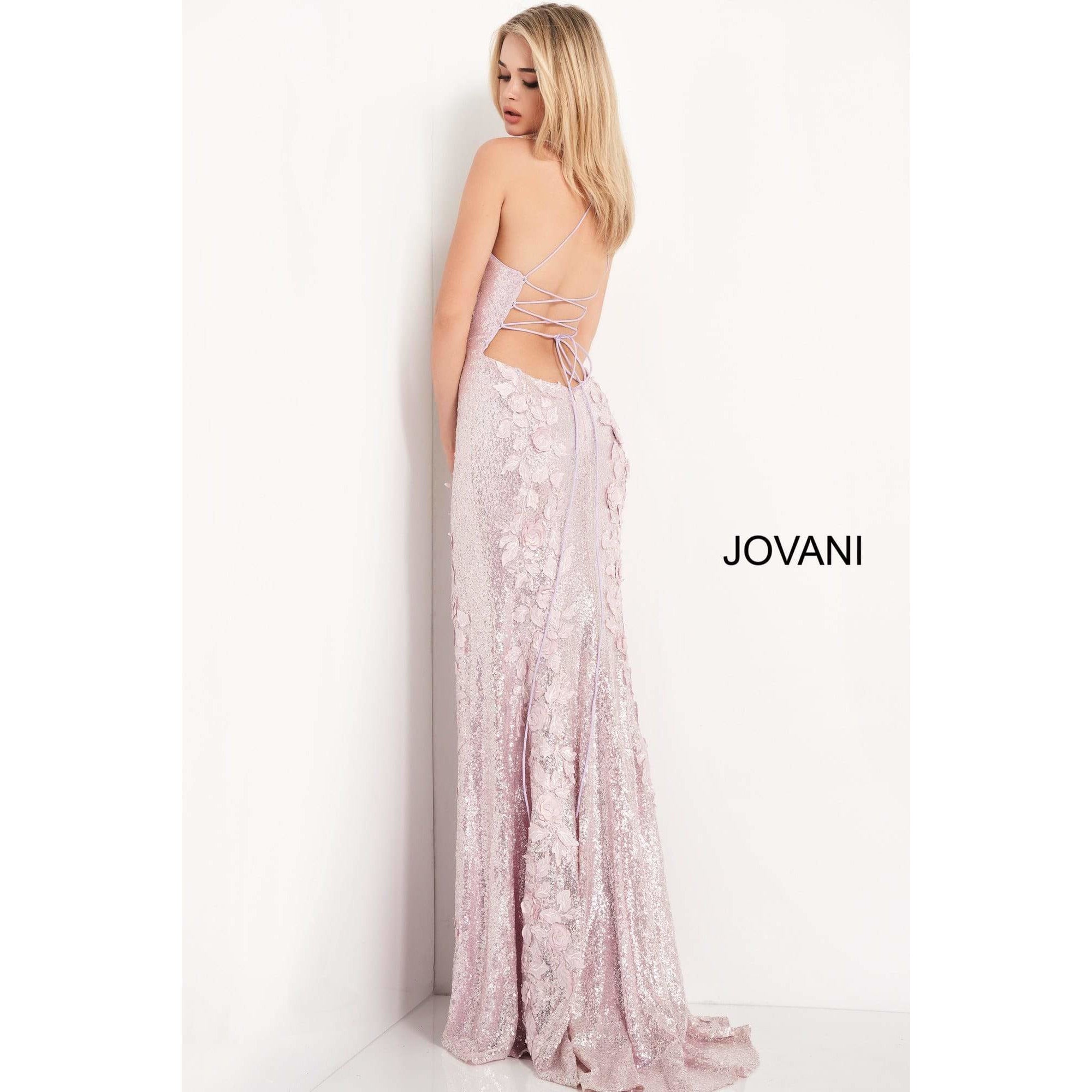 Jovani Prom Dress Jovani 06109 Ice Pink Sweetheart Neck Floral Prom Dress