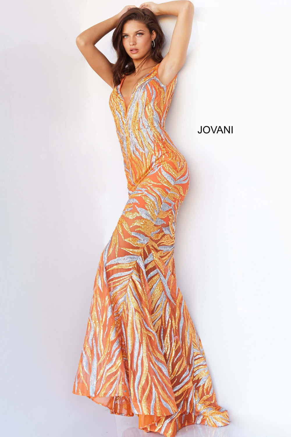 Jovani Prom Dress Jovani 06153 Navy Silver Sequin Prom Gown