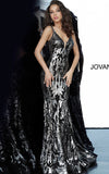 Jovani Prom Dress Jovani 3263 Plunging Neckline Fitted Prom Dress 3263