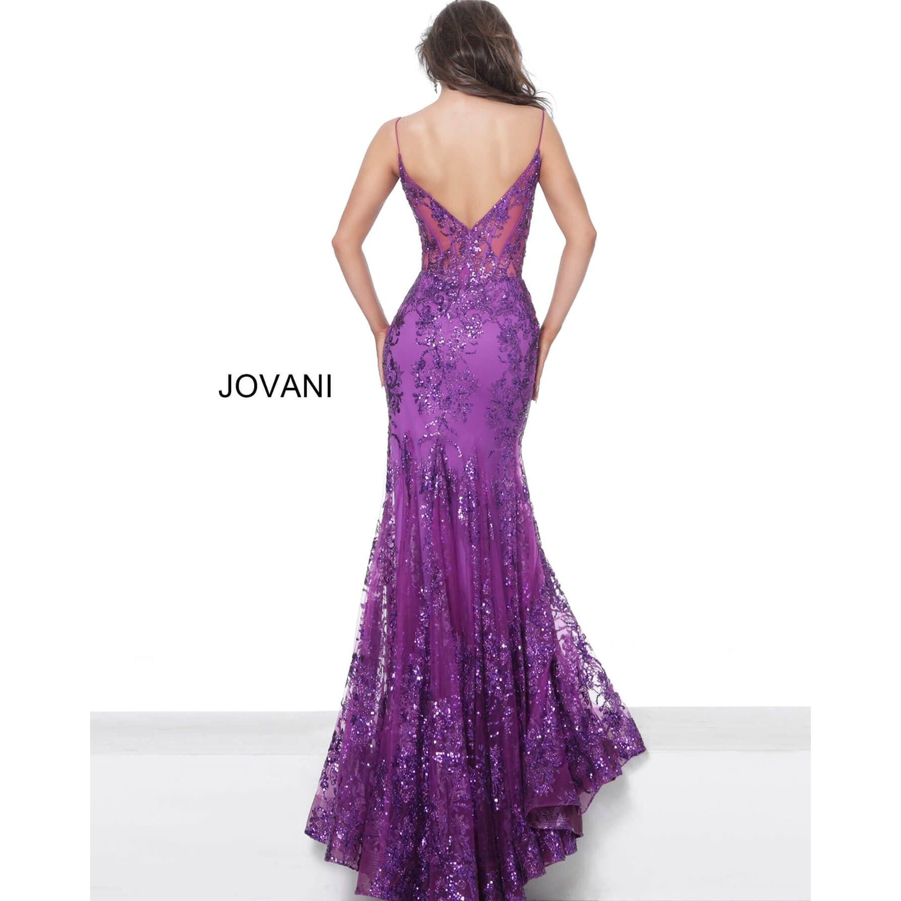 Jovani Prom Dress Jovani 3675 Spaghetti Straps Embellished Dress