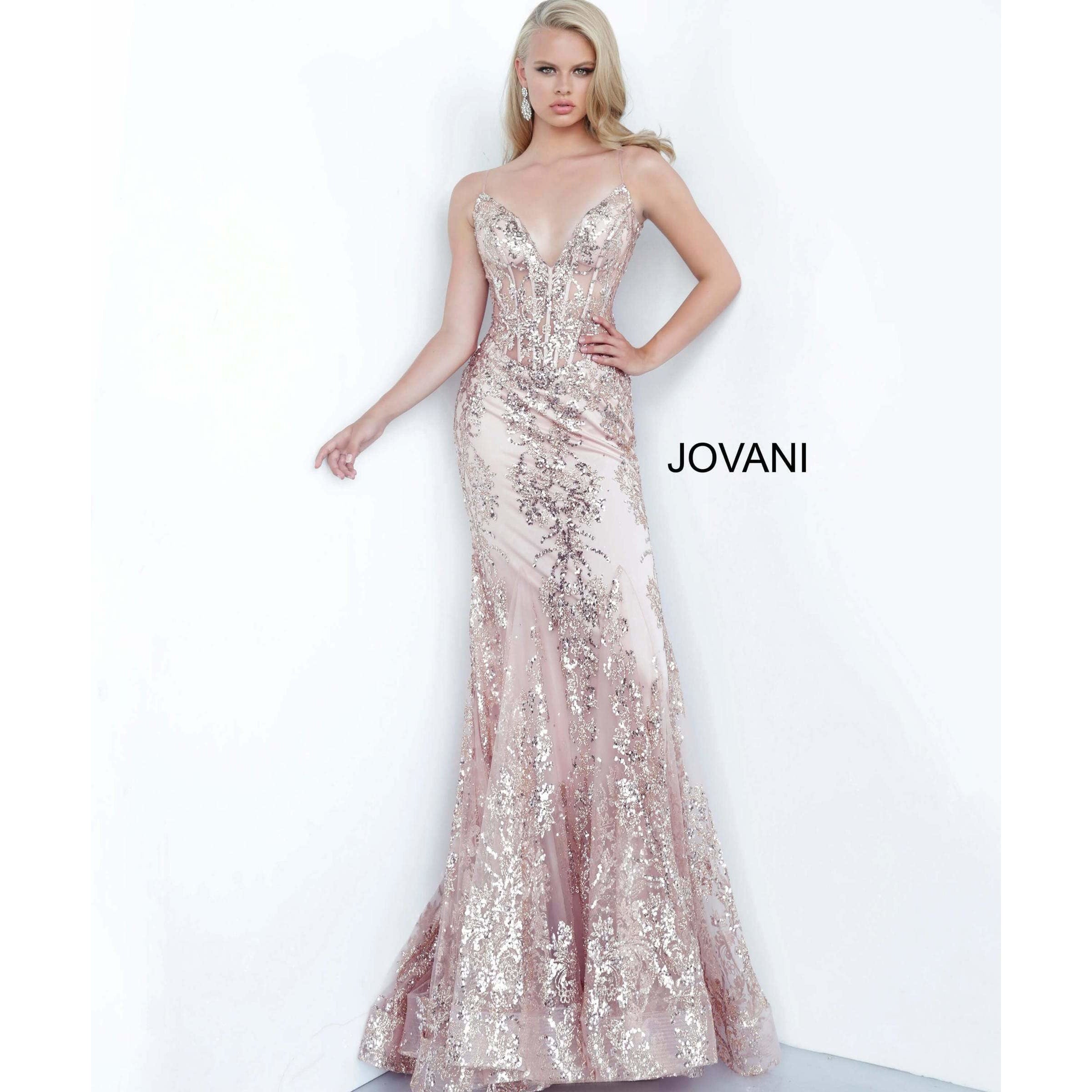 Jovani Prom Dress Jovani 3675 Spaghetti Straps Embellished Dress