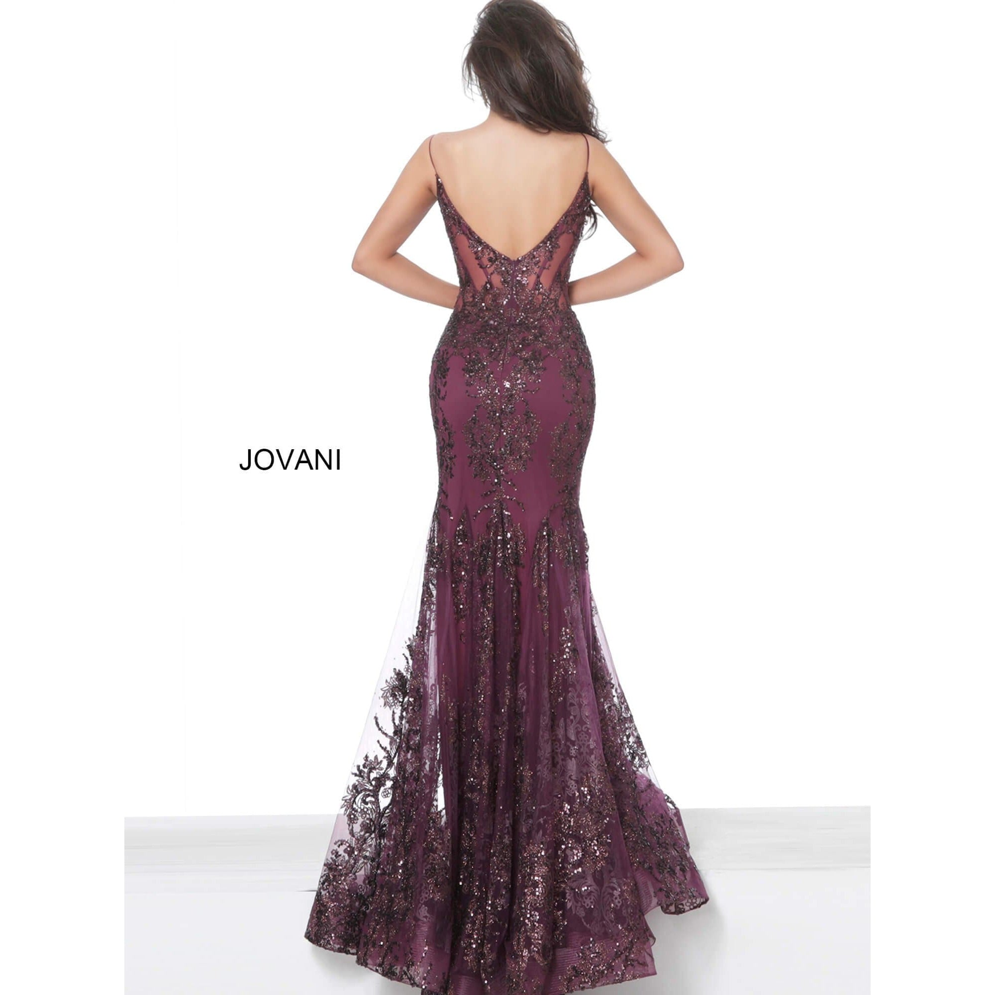 Jovani Prom Dress Jovani 3675 Spaghetti Straps Embellished Dress