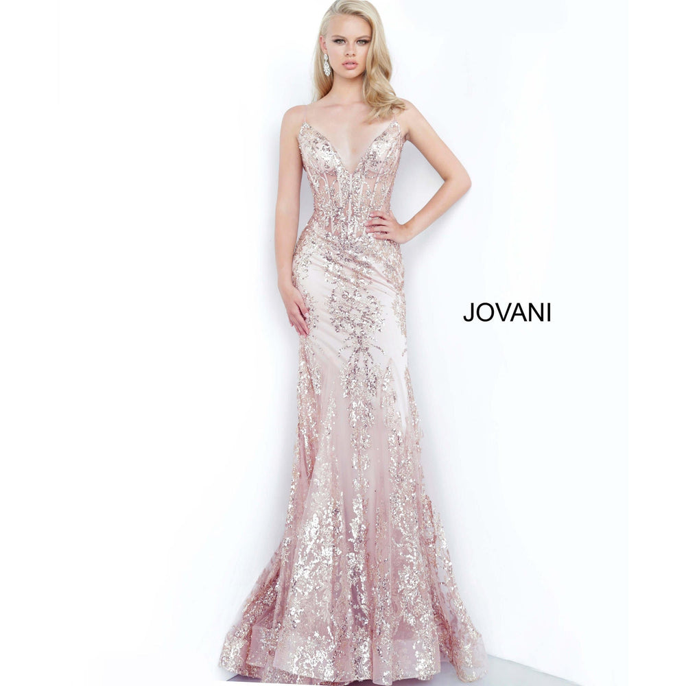 Jovani Prom Dress Jovani 3675 Spaghetti Straps Embellished Dress