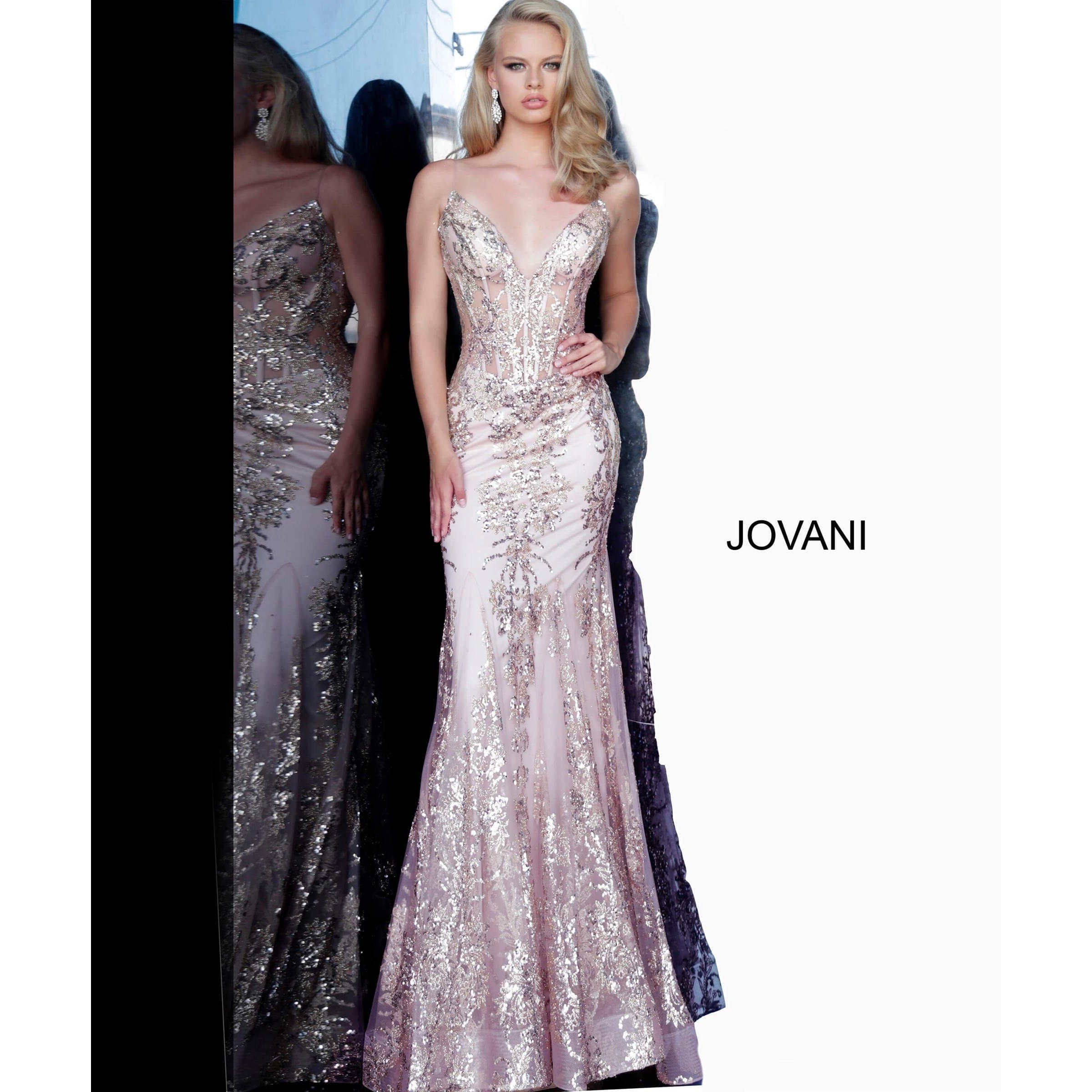 Jovani Prom Dress Jovani 3675 Spaghetti Straps Embellished Dress