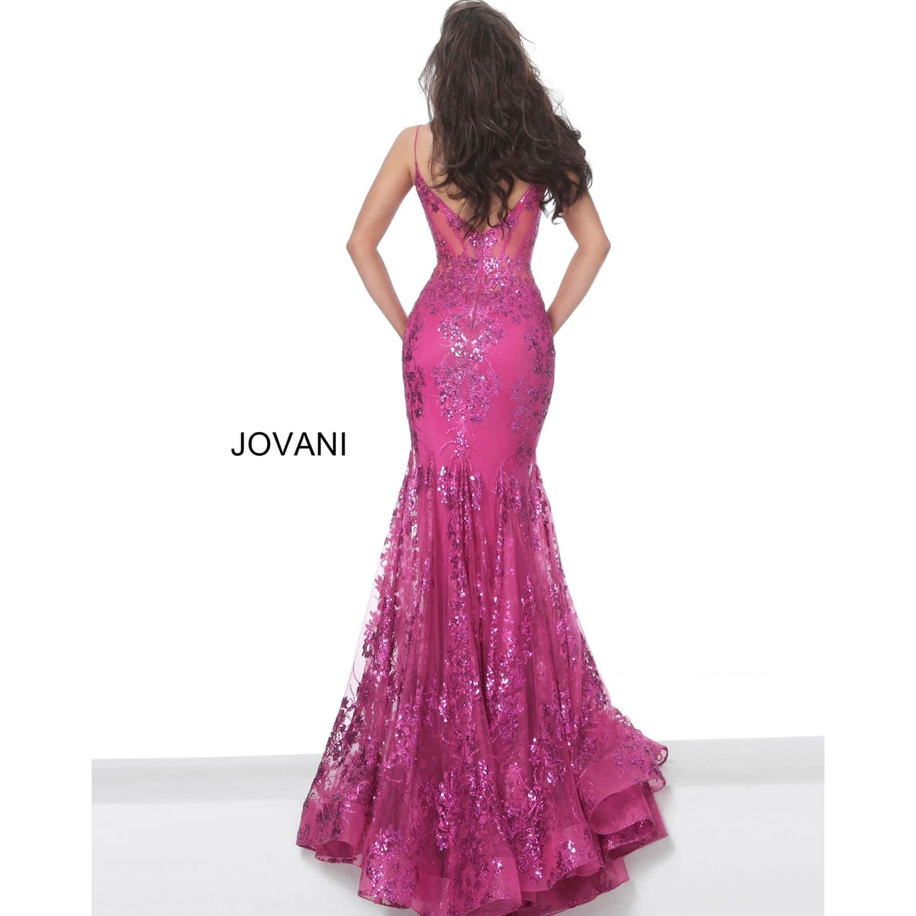 Jovani Prom Dress Jovani 3675 Spaghetti Straps Embellished Dress