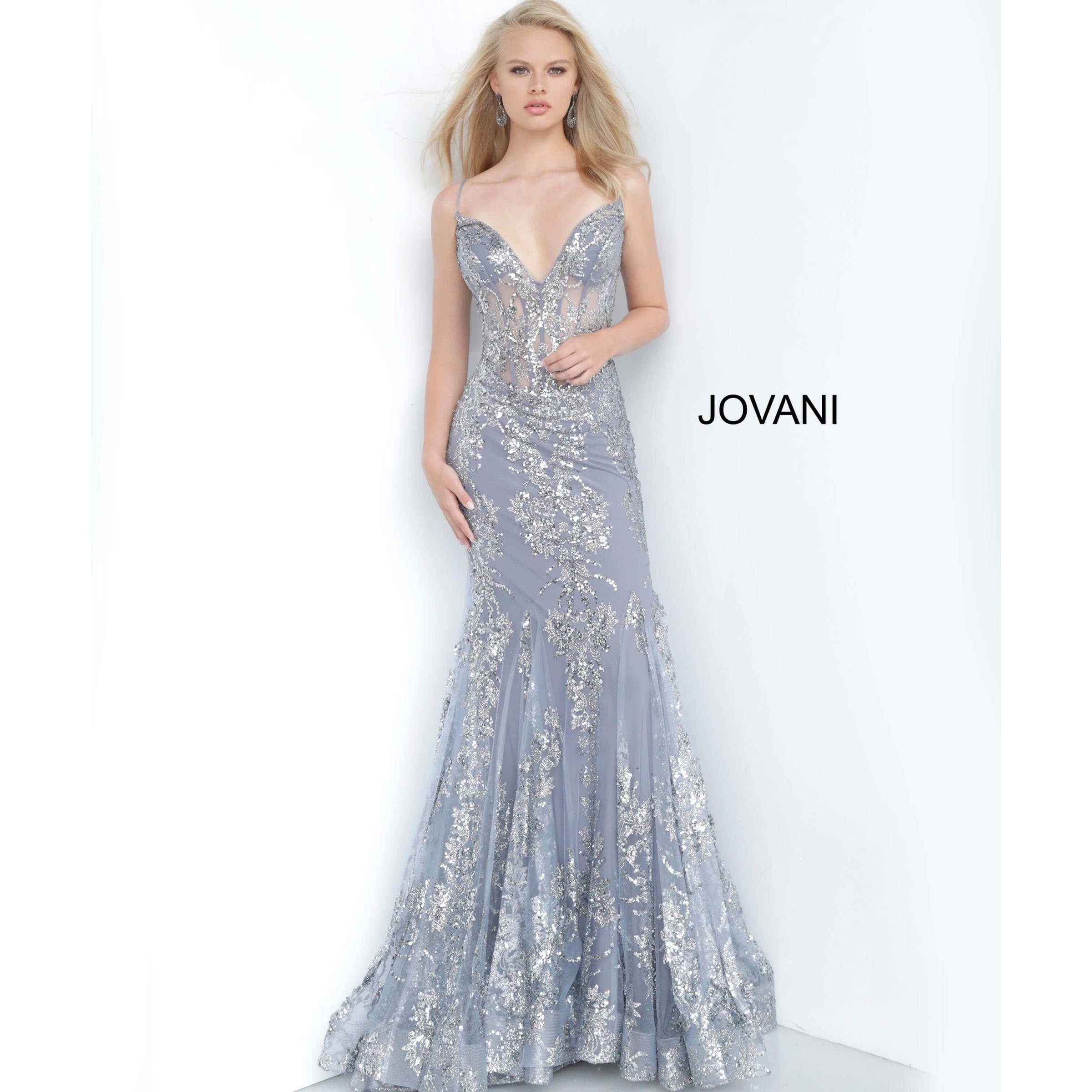 Jovani Prom Dress Jovani 3675 Spaghetti Straps Embellished Dress