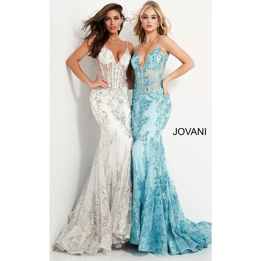 Jovani Prom Dress Jovani 3675 Spaghetti Straps Embellished Dress