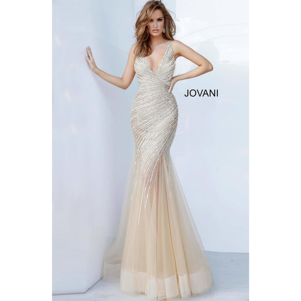 Jovani Prom Dress Jovani 4741 Beaded Mermaid Prom Gown