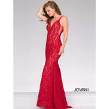 Jovani Prom Dress Jovani 48994 Light Blue Lace Sheath Prom Dress