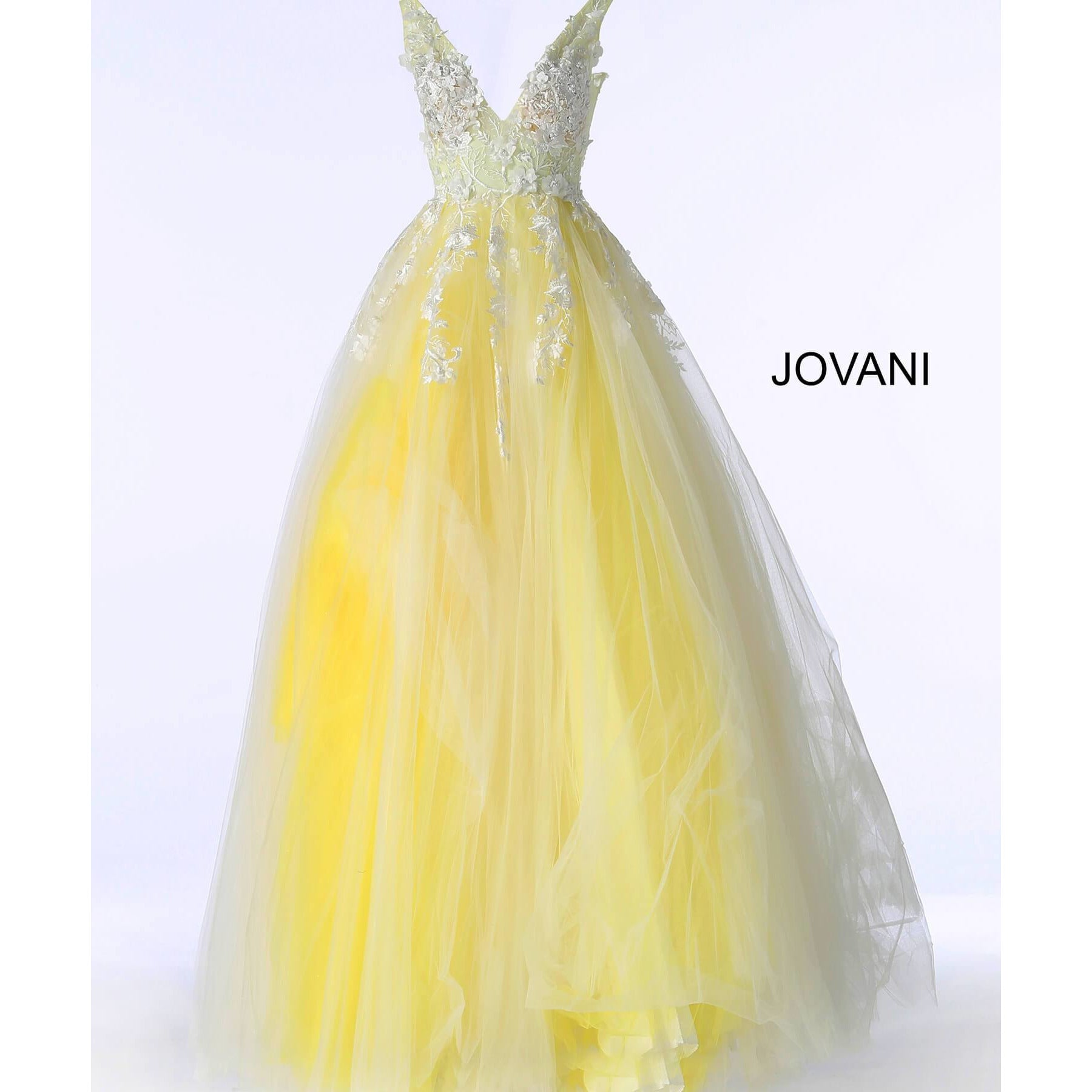 Jovani Prom Dress Jovani 55634 Floral Appliques Prom Dress 2020