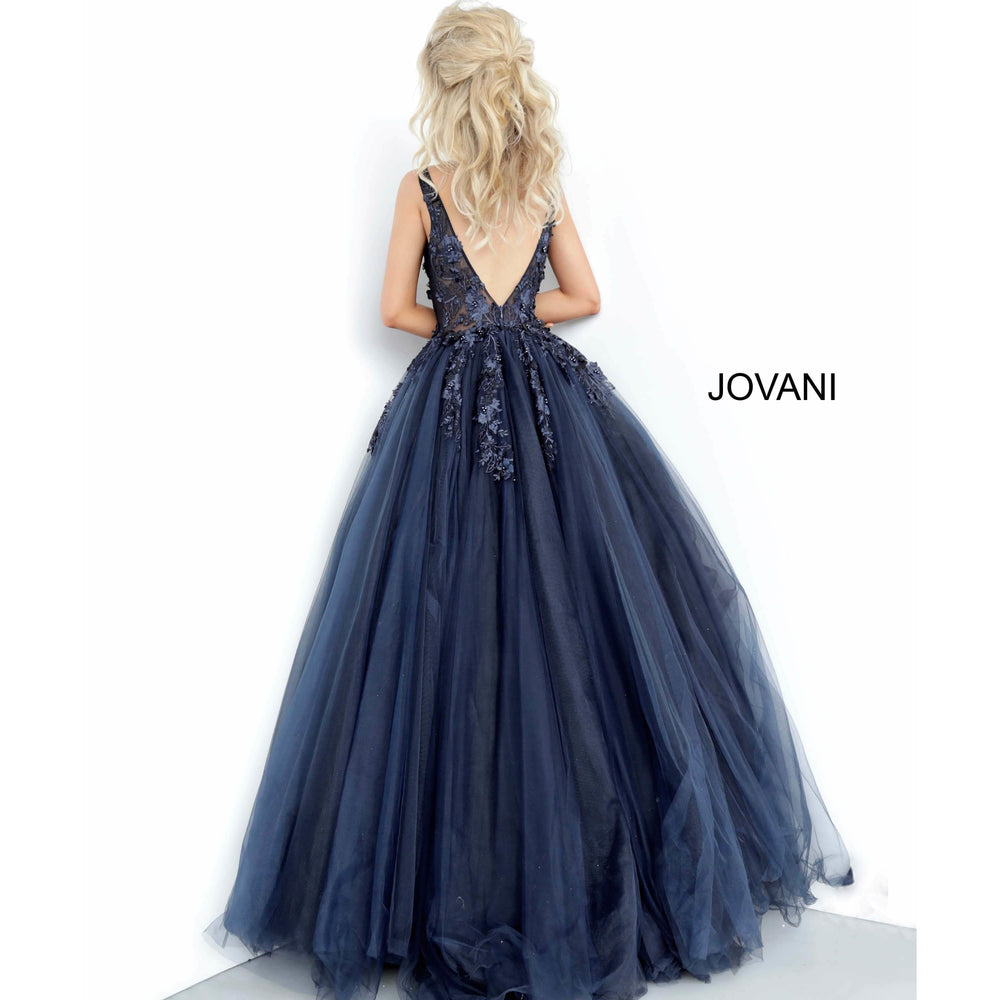 Jovani Prom Dress Jovani 55634 Floral Appliques Prom Dress 2020