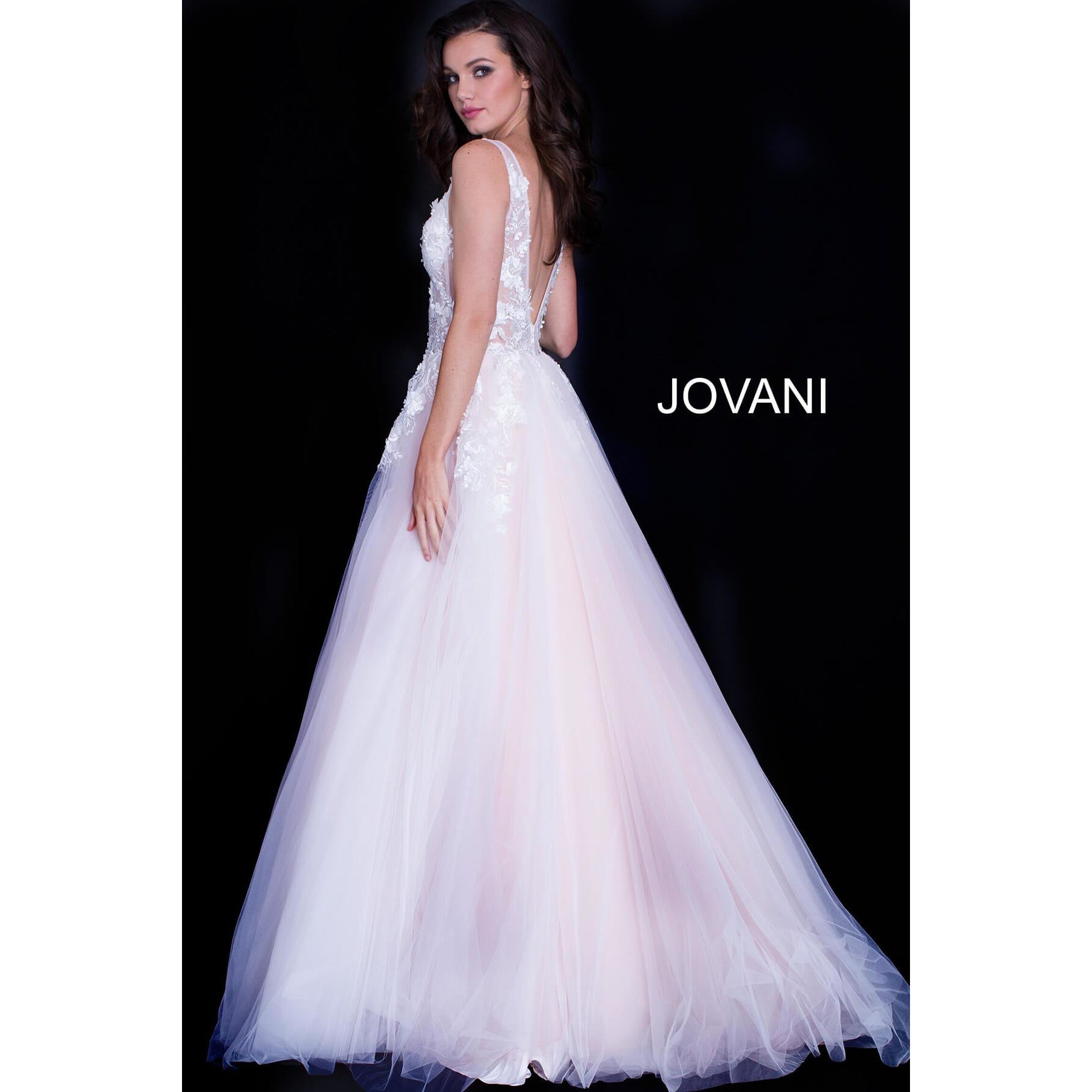 Jovani Prom Dress Jovani 55634 Floral Appliques Prom Dress 2020