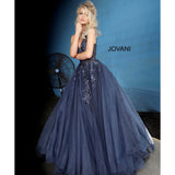 Jovani Prom Dress Jovani 55634 Floral Appliques Prom Dress 2020