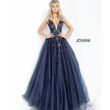 Jovani Prom Dress Jovani 55634 Floral Appliques Prom Dress 2020