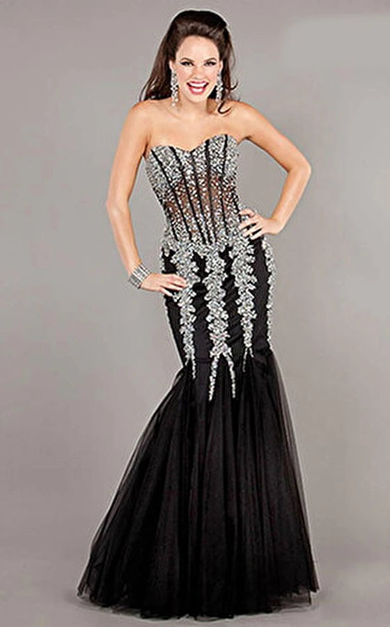 Jovani Prom Dress Jovani 5908 Embellished Strapless Prom Dress