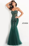 Jovani Prom Dress Jovani 5908 Embellished Strapless Prom Dress