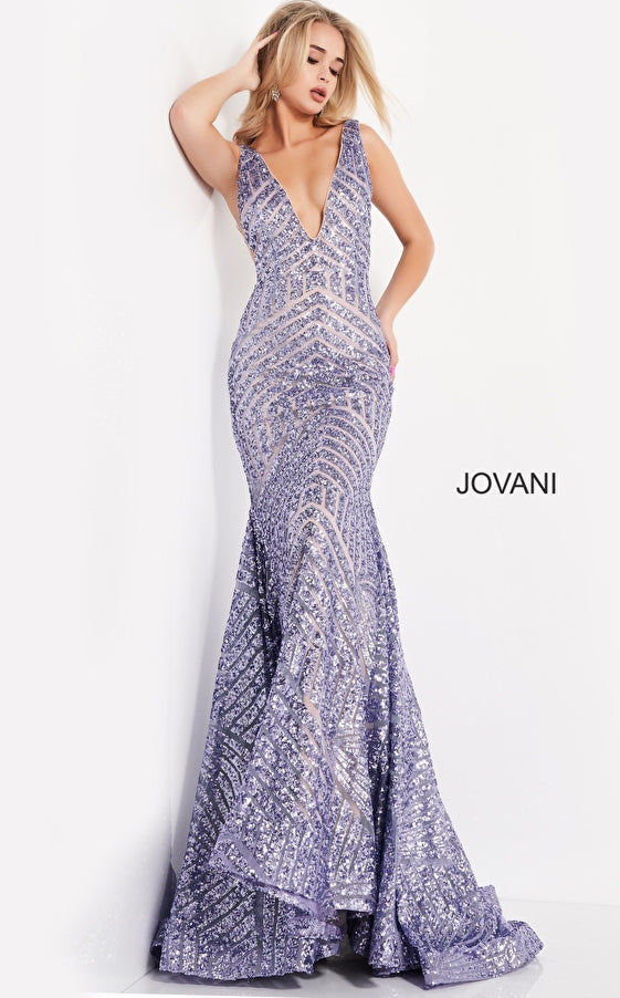 Jovani Prom Dress Jovani 59762 Embellished Low V Prom Dress