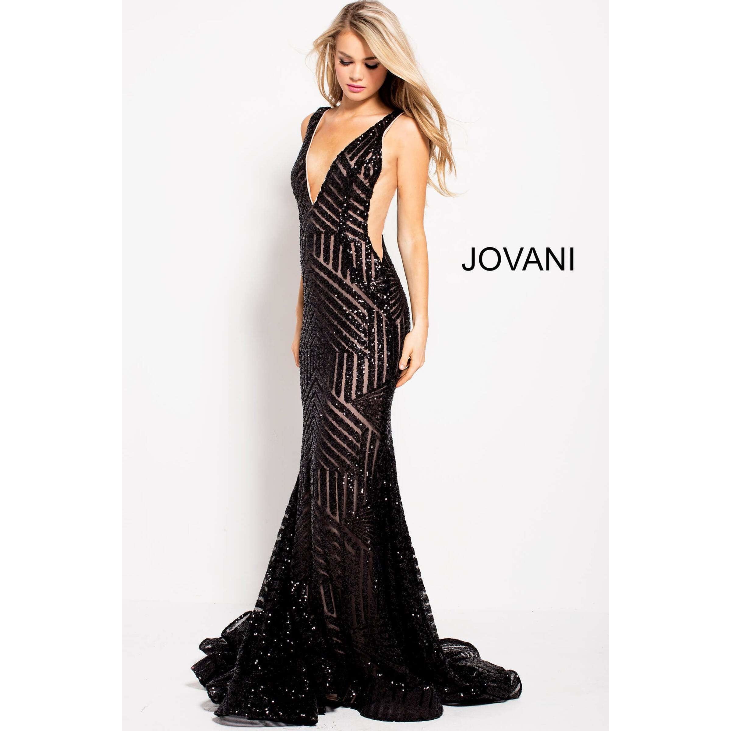 Jovani Prom Dress Jovani 59762 Embellished Sexy Low V Prom Dress