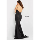 Jovani Prom Dress Jovani Black Elegant Form Fitting Prom Dress 07296