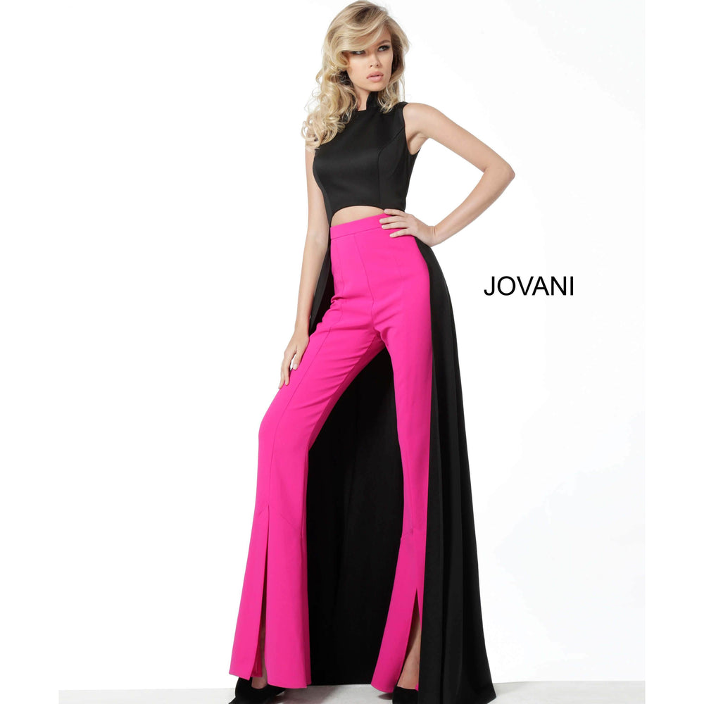 Jovani Prom Dress Jovani Black Pink Two Piece Suit 3377