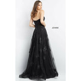 Jovani Prom Dress Jovani Black Strapless Corset Bodice Prom Gown 07304