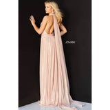 Jovani Prom Dress Jovani Blush Halter Neckline Maxi Prom Dress 07247