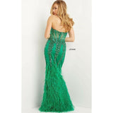 Jovani Prom Dress Jovani Emerald Embellished Sweetheart Neck Prom Dress 08142
