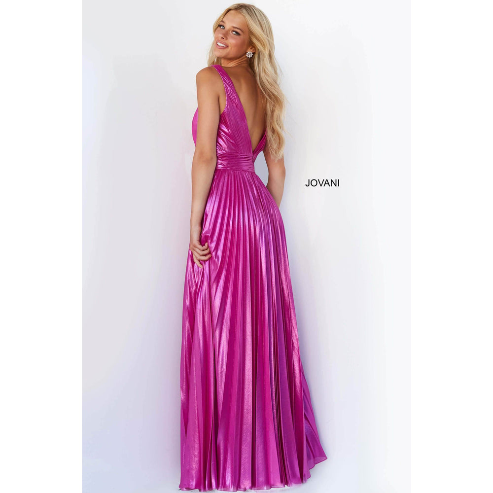 Jovani Prom Dress Jovani Hot Pink Pleated Maxi Prom Dress 2022 06220