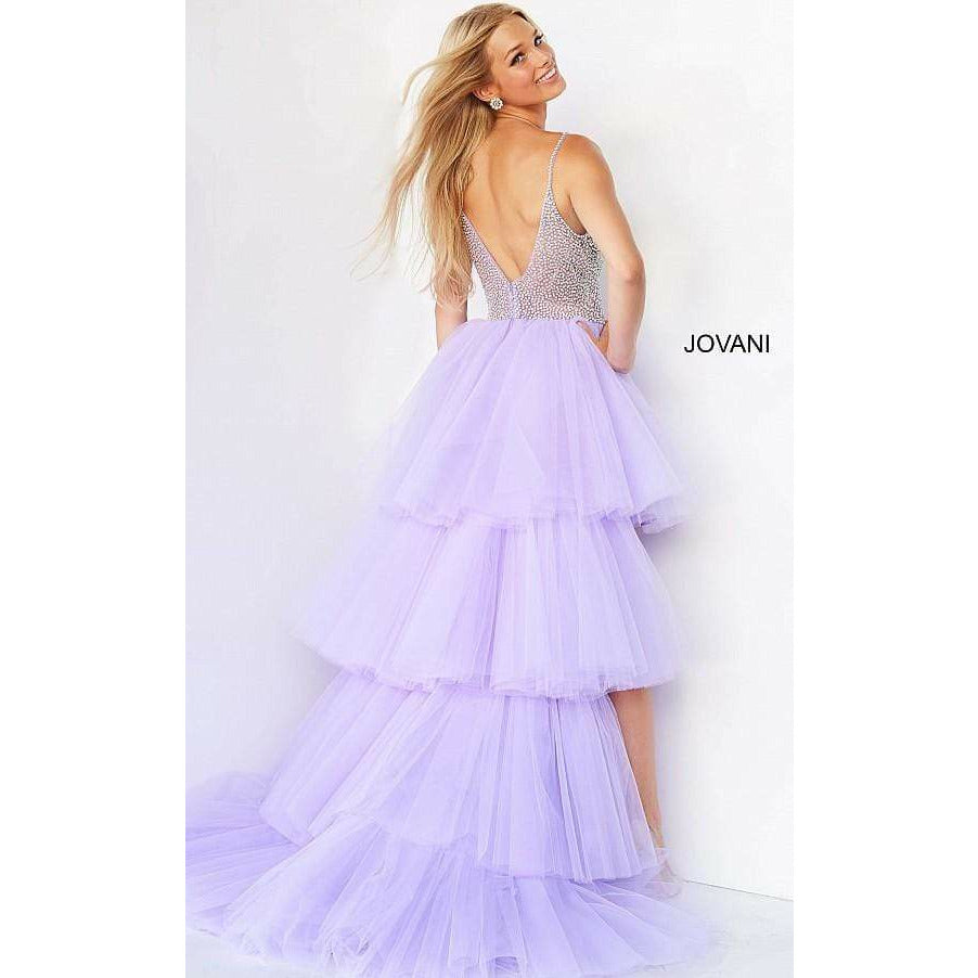 Jovani Prom Dress Jovani Lilac High Low Embellished Bodice Prom Gown 07231