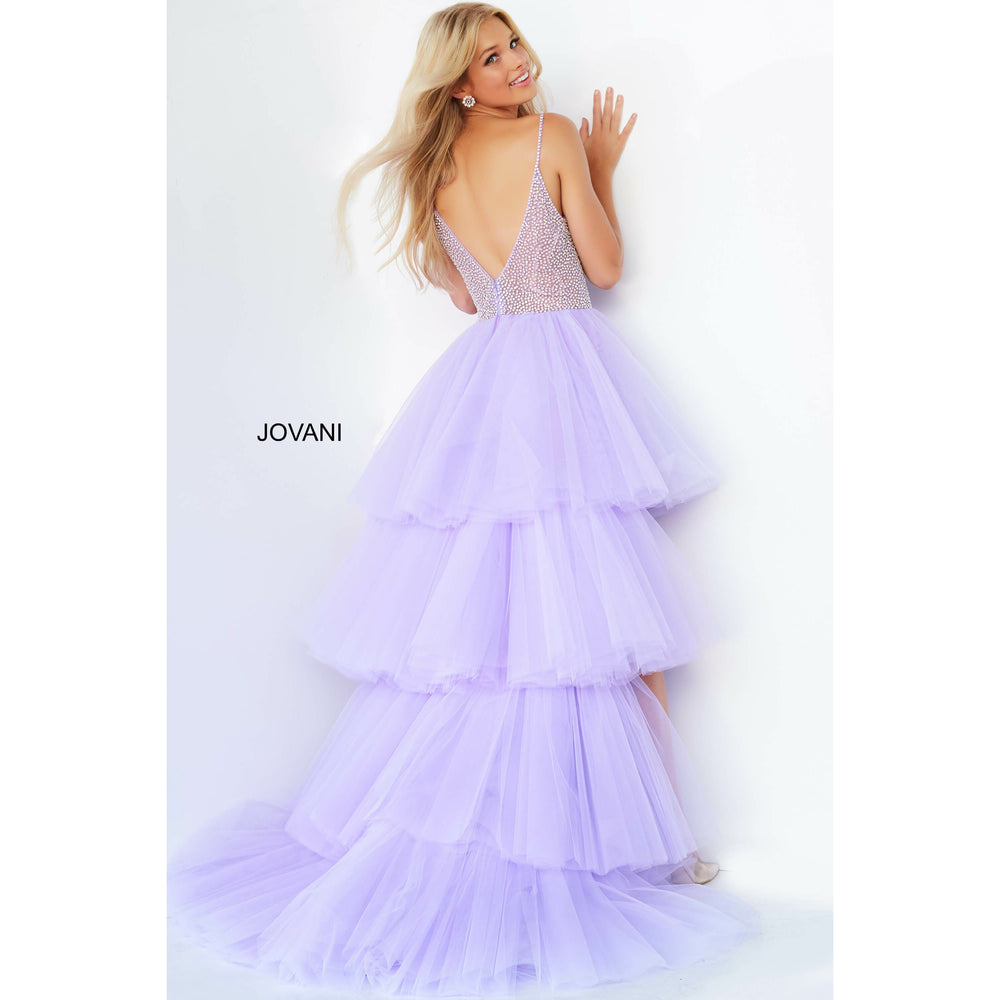 Jovani Prom Dress Jovani Lilac High Low Embellished Bodice Prom Gown 07231