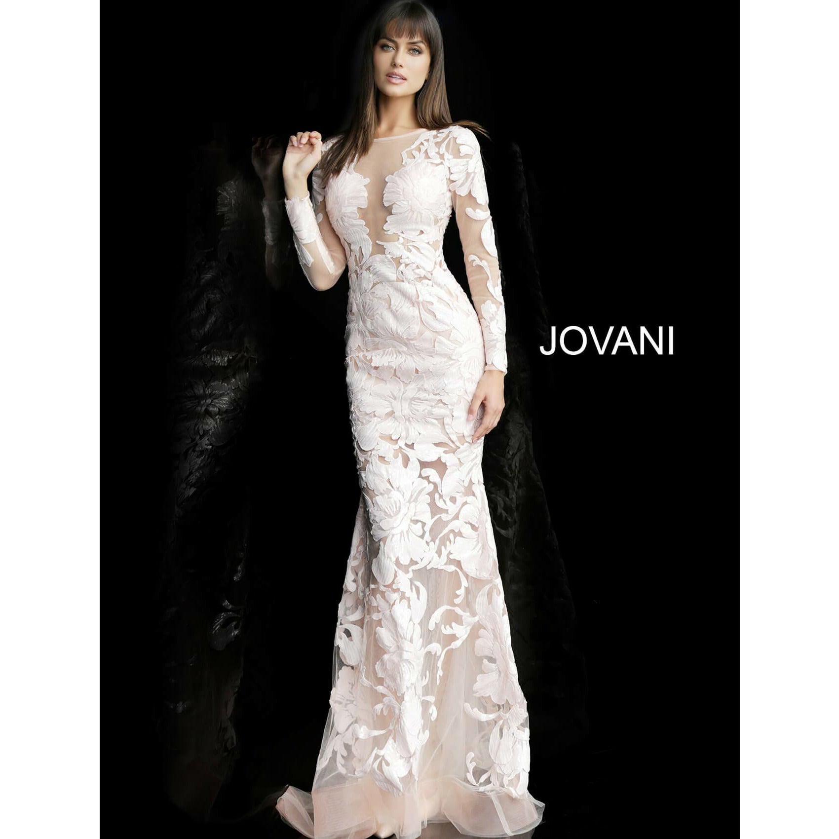 Jovani Prom Dress Jovani Long Sleeve Embellished Dress 60285